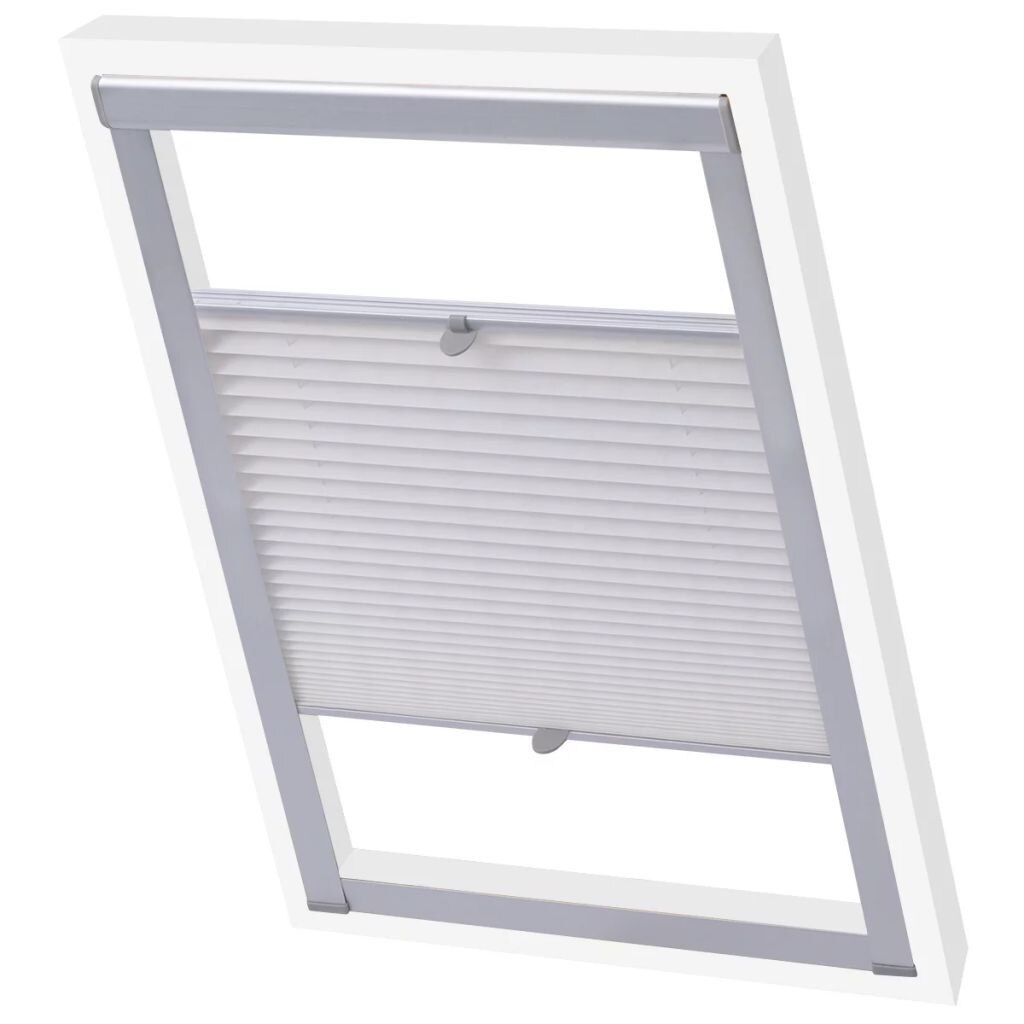 Jaluzea plisata pentru fereastra sistem velux, vidaXL, Tesatura, 206, Alb