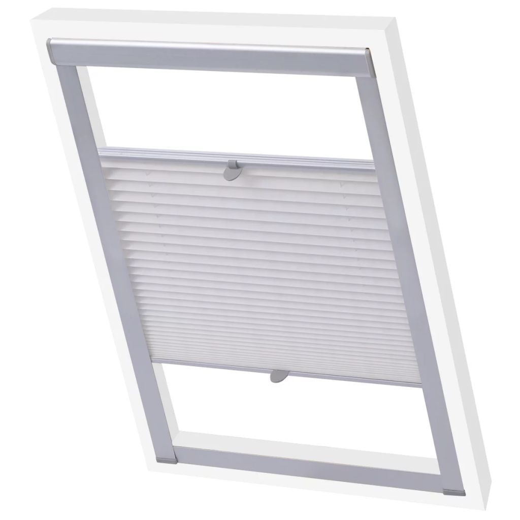 Jaluzea plisata pentru fereastra sistem velux, vidaXL, Tesatura, F04, Alb