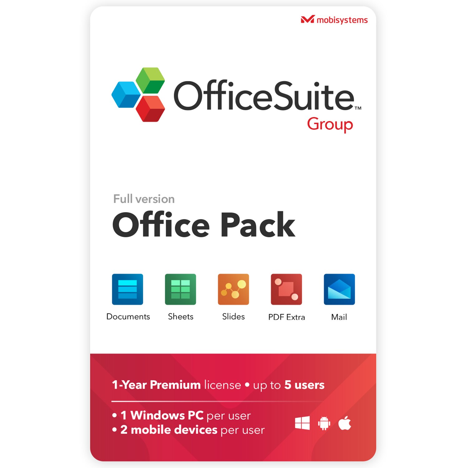 Program pentru editarea documentelor, MobiSystems, OfficeSuite Group, pentru 5 PC-uri, 5 smartphone-uri si 5 tablete