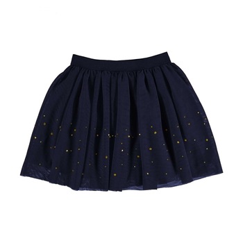 Fusta tul Mayoral cu broderie si aplicatii aurii, Albastru marin Fusta tul Mayoral cu broderie si aplicatii aurii, Albastru marin