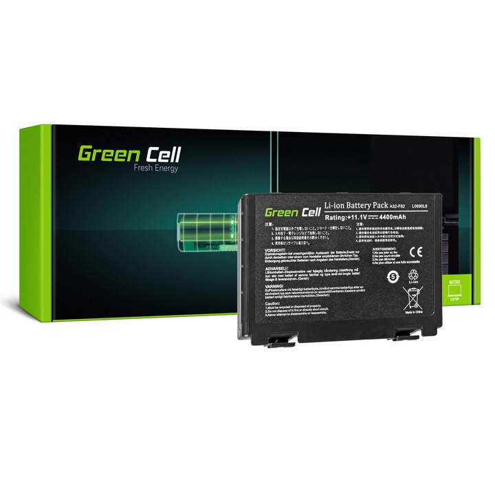 ﻿Baterie laptop A32-F82 A32-F52 L0690L6 pentru Asus K40iJ K50 K50AB K50C K50IJ K50i K50iN K70 K70IJ K70IO acumulator marca Green Cell