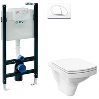 pachet complet sistem wc suspendat cersanit easy cleanon - gata de montaj - cadru fixare  rezervor ingropat clapeta alba vas wc si capac wc softclose imagen 7_0_
0