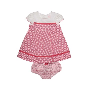 Rochie cu chilotei, Mayoral, 6-9 luni (75 cm), alb/ roz Rochie cu chilotei, Mayoral, 6-9 luni (75 cm), alb/ roz