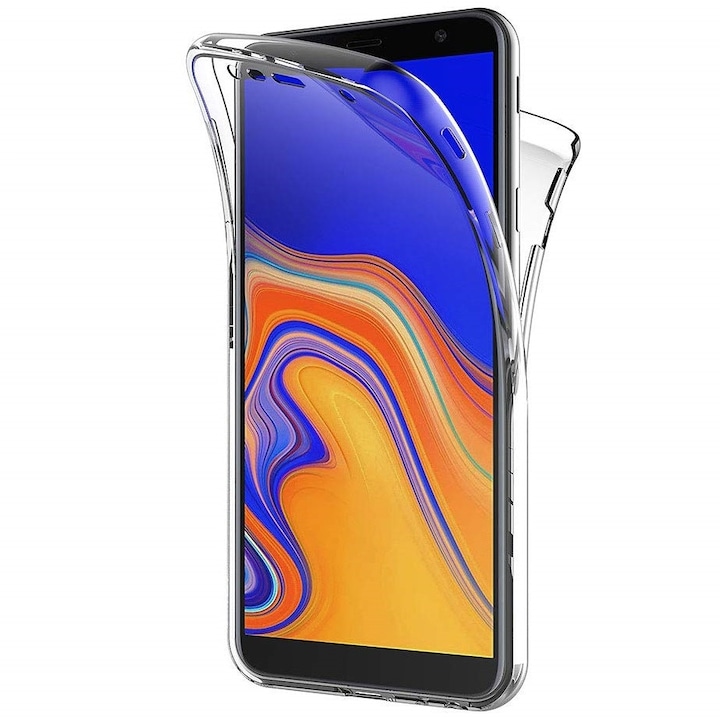 Калъф 360°, TPU, Прозрачен, Съвместим с Samsung Galaxy J4 Plus 2018