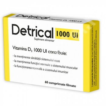 Detrical D3 1000 UI 60 cpr Zdrovit Detrical D3 1000 UI 60 cpr Zdrovit
