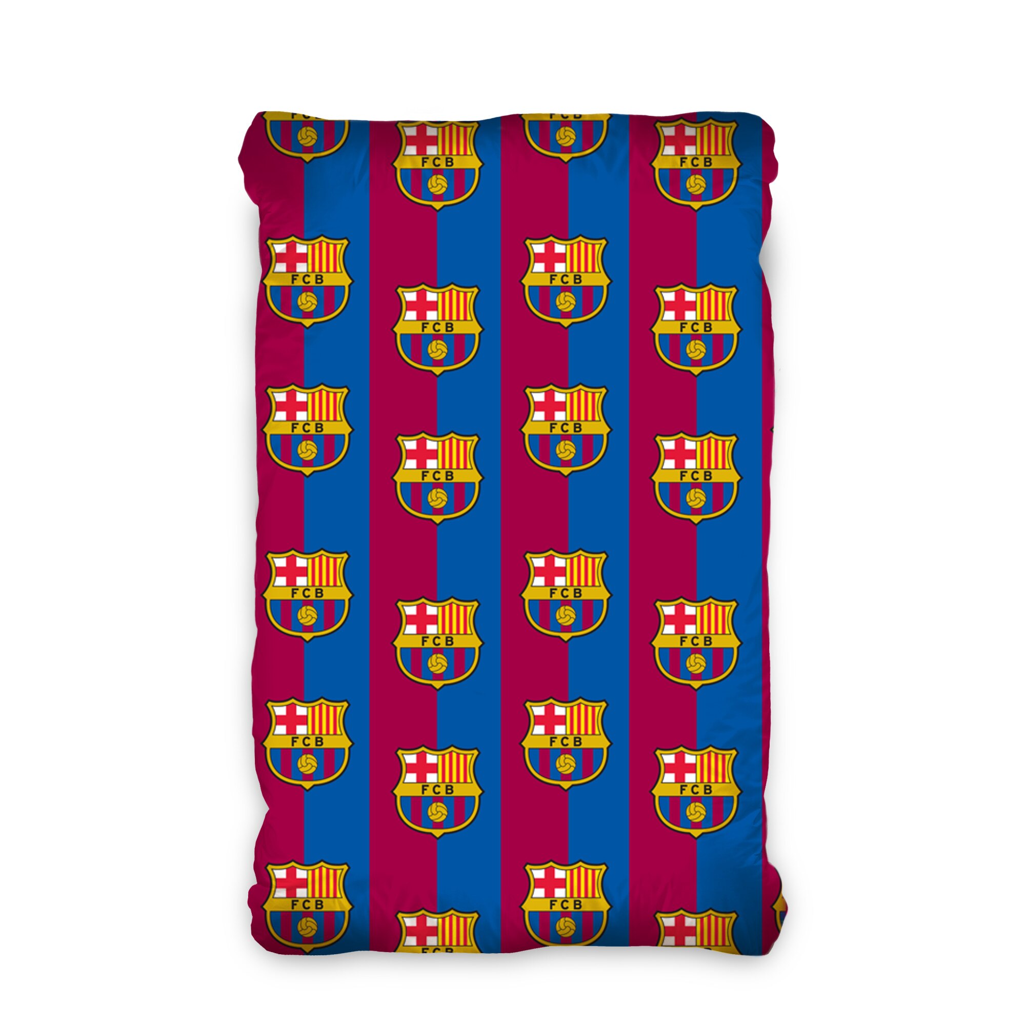 Cearceaf pentru pat FC Barcelona, 90x200cm+25cm, cu elastic, bumbac