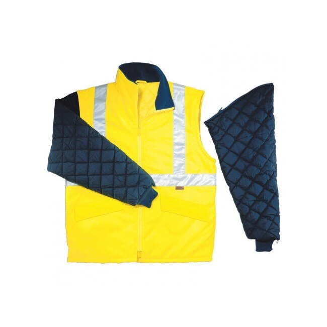 Jacheta reflectorizanta cu maneci detasabile, L, neon