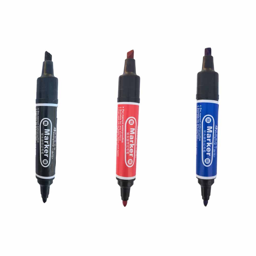 Set 3 markere permanente Vision cu doua capete