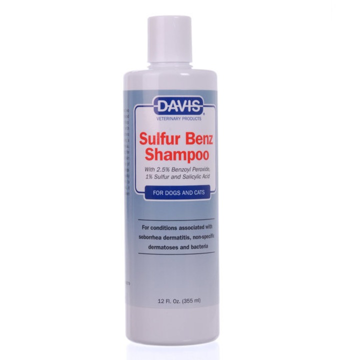 Sampon pentru dermatite la caini si pisici DAVIS SULFUR BENZ, 355 ml