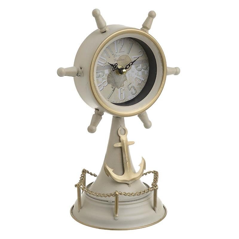 Ceas de masa metalic Ancora, crem-auriu, 18 x 28.5 cm