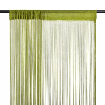 Set de 2 draperii din franjuri, vidaXL, Tesatura, Verde, 100 x 250 cm Set de 2 draperii din franjuri, vidaXL, Tesatura, Verde, 100 x 250 cm