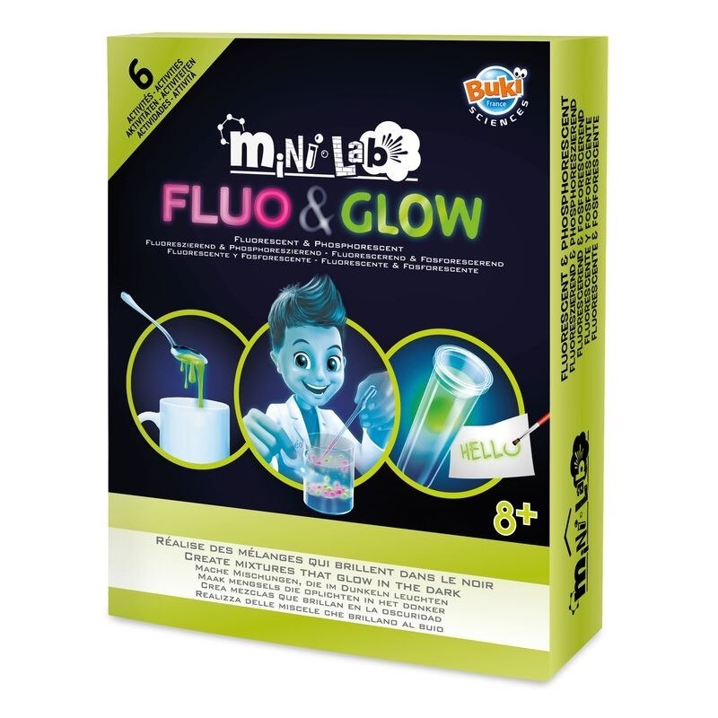 Joc educativ Buki France Mini Laboratorul Fluo & Glow, +8 ani, MGC