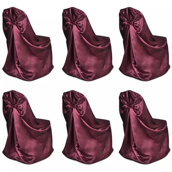 Set de 6 huse scaune pentru evenimente, vidaXL, Tesatura, 110 x 140 cm, Rosu Set de 6 huse scaune pentru evenimente, vidaXL, Tesatura, 110 x 140 cm, Rosu