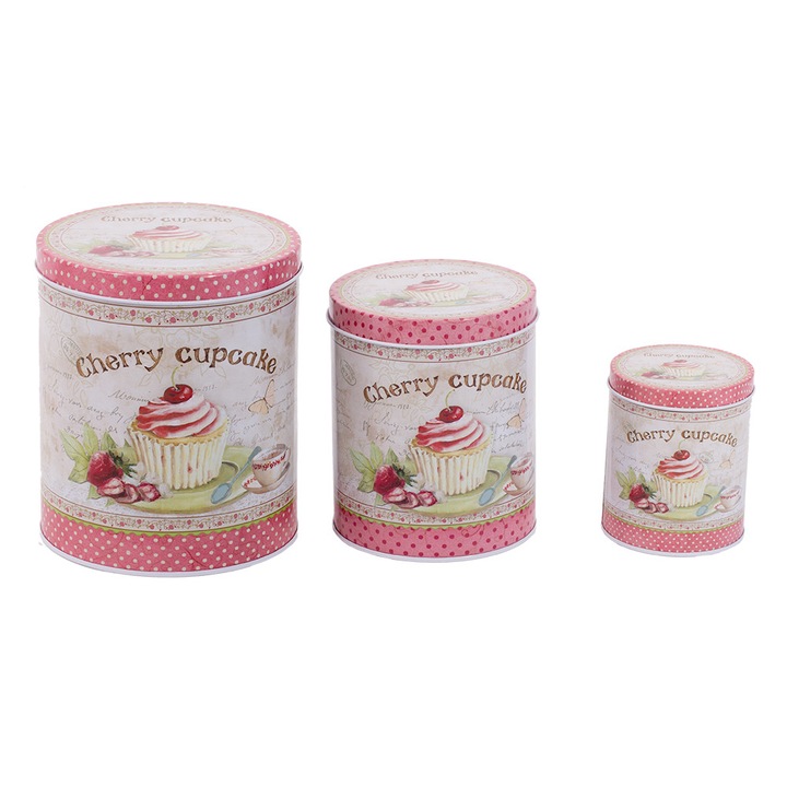 Cutii recipiente alimente metalice set 3 piese