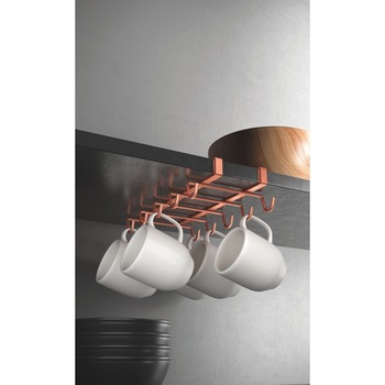 Suport 10 cani sau cesti de cafea, suspendat, finisaj cupru Suport 10 cani sau cesti de cafea, suspendat, finisaj cupru