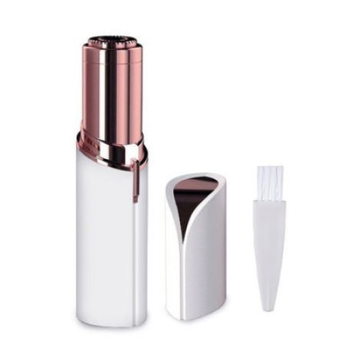 Epilator Facial Portabil Cu Lumina Prin Led si Incarcare Prin Cablu USB culoarea alb si roz