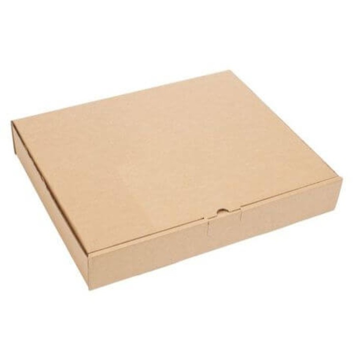 Натурални кутии за пица, 24x24x3,5 см, 500 бр./кутия - Кутия за пица, кафява картонена опаковка
