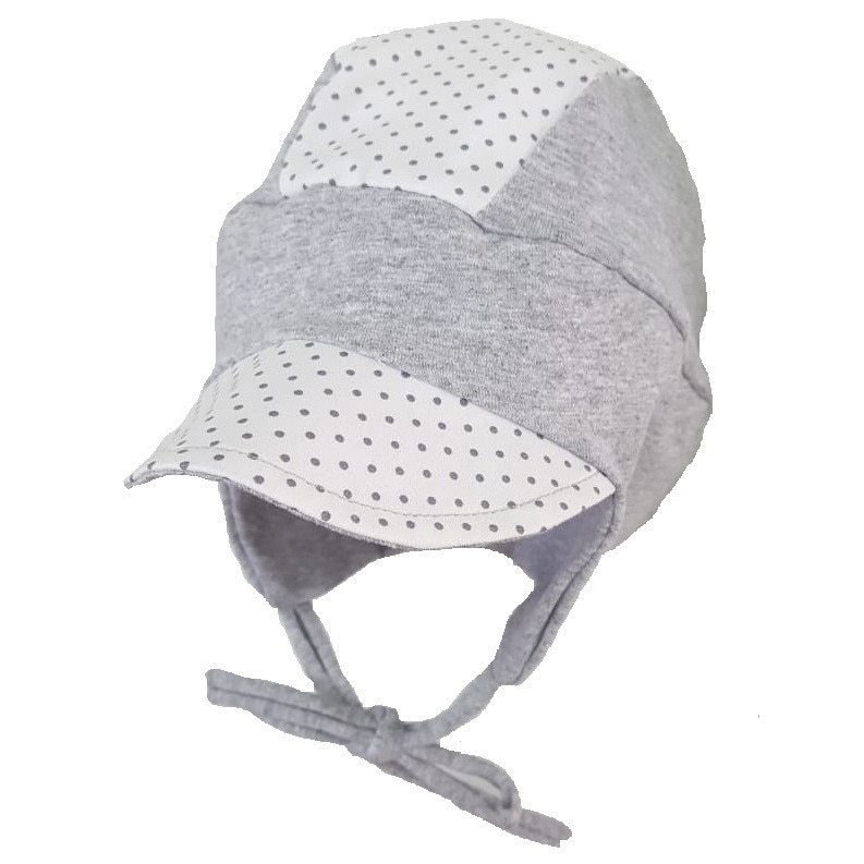 Sapca Mic Pitic S46NN din bumbac cu buline, Gri