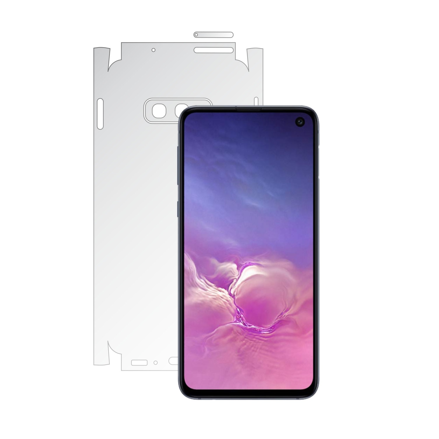 Folie Protectie Spate Invisible Skinz UHD AutoRegeneranta pentru Samsung Galaxy S10e - Folie Siliconica Ultra-Clear cu taiere 360 Cut pentru Carcasa Spate si Laterale, Skin Adeziv Transparent, Edge to Edge Full Case Cover