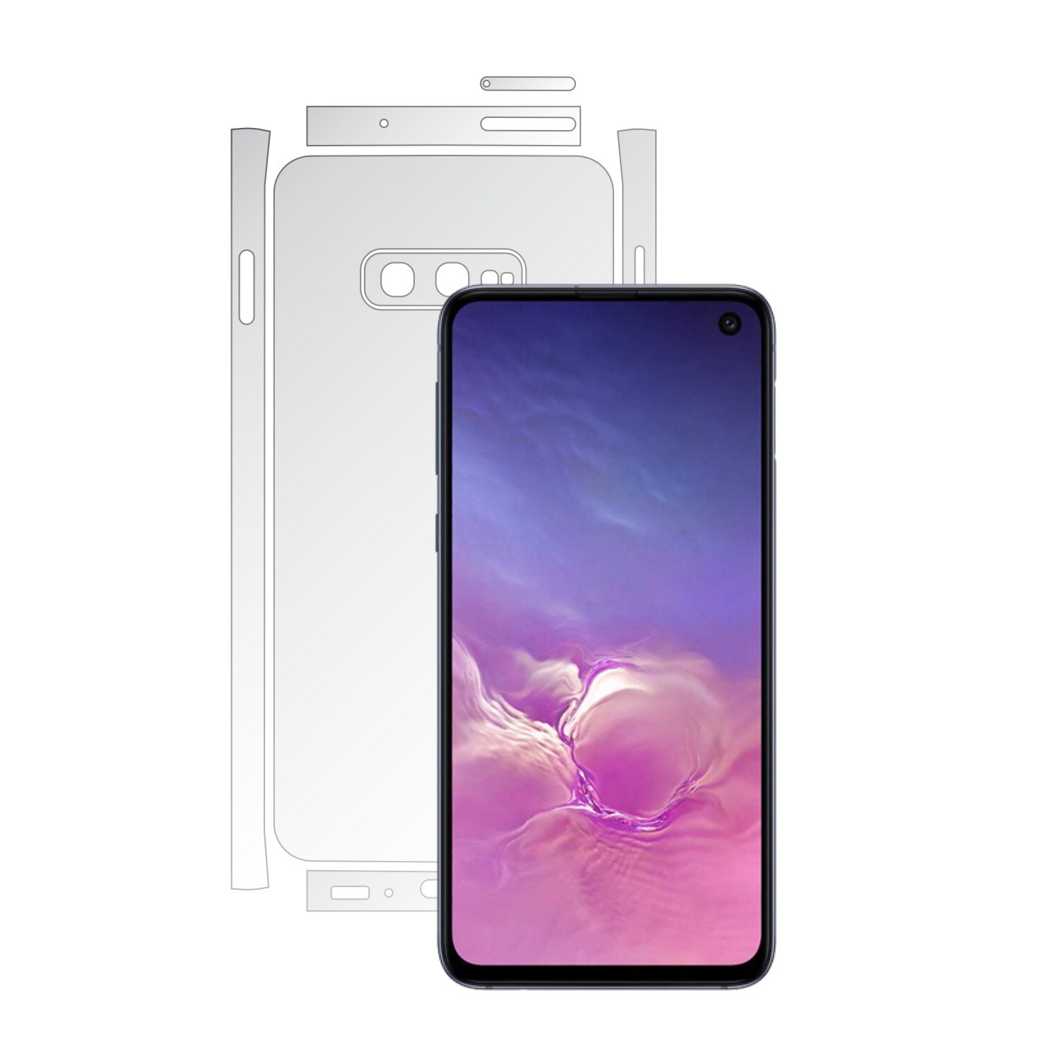 Folie Protectie spate Invisible Skinz UHD AutoRegeneranta pentru Samsung Galaxy S10e - Folie Siliconica Ultra-Clear cu taiere Split Cut pentru Carcasa Spate si Laterale, Skin Adeziv Transparent, Edge to Edge Full Case Cover