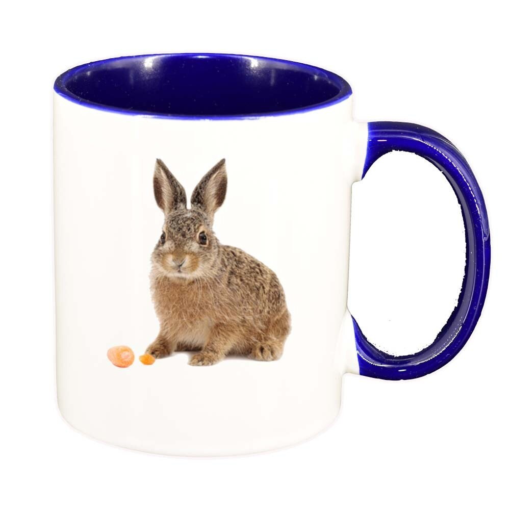 Cana Bunny, interior albastru inchis, 330ml, D259