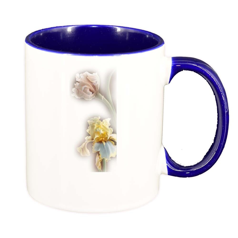 Cana Floare, interior albastru inchis, 330ml, D254