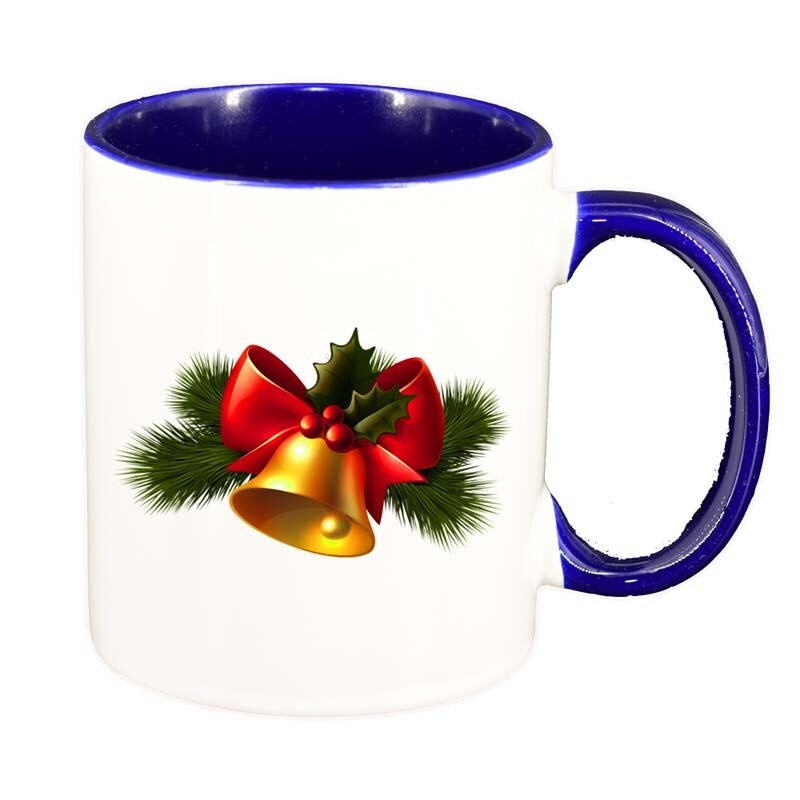 Cana Craciun, interior albastru inchis, 330ml, D169