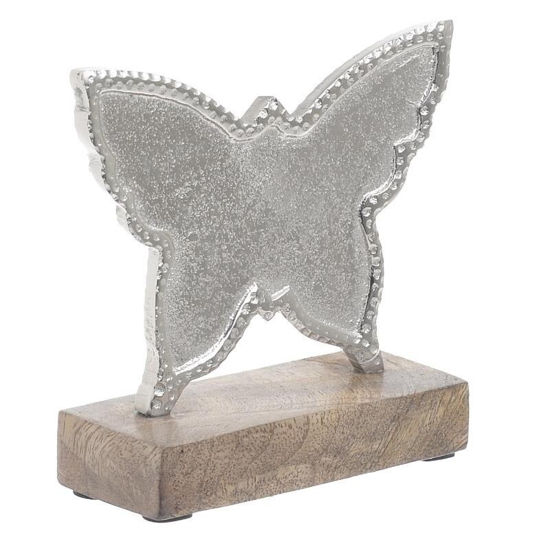 Decoratiune fluture, metal si lemn, Charisma, 15 cm x 14 cm