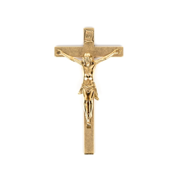 Crucifix Baroc , Fusart , H - 29 cm , Alama , Culoare Auriu BrL-029
