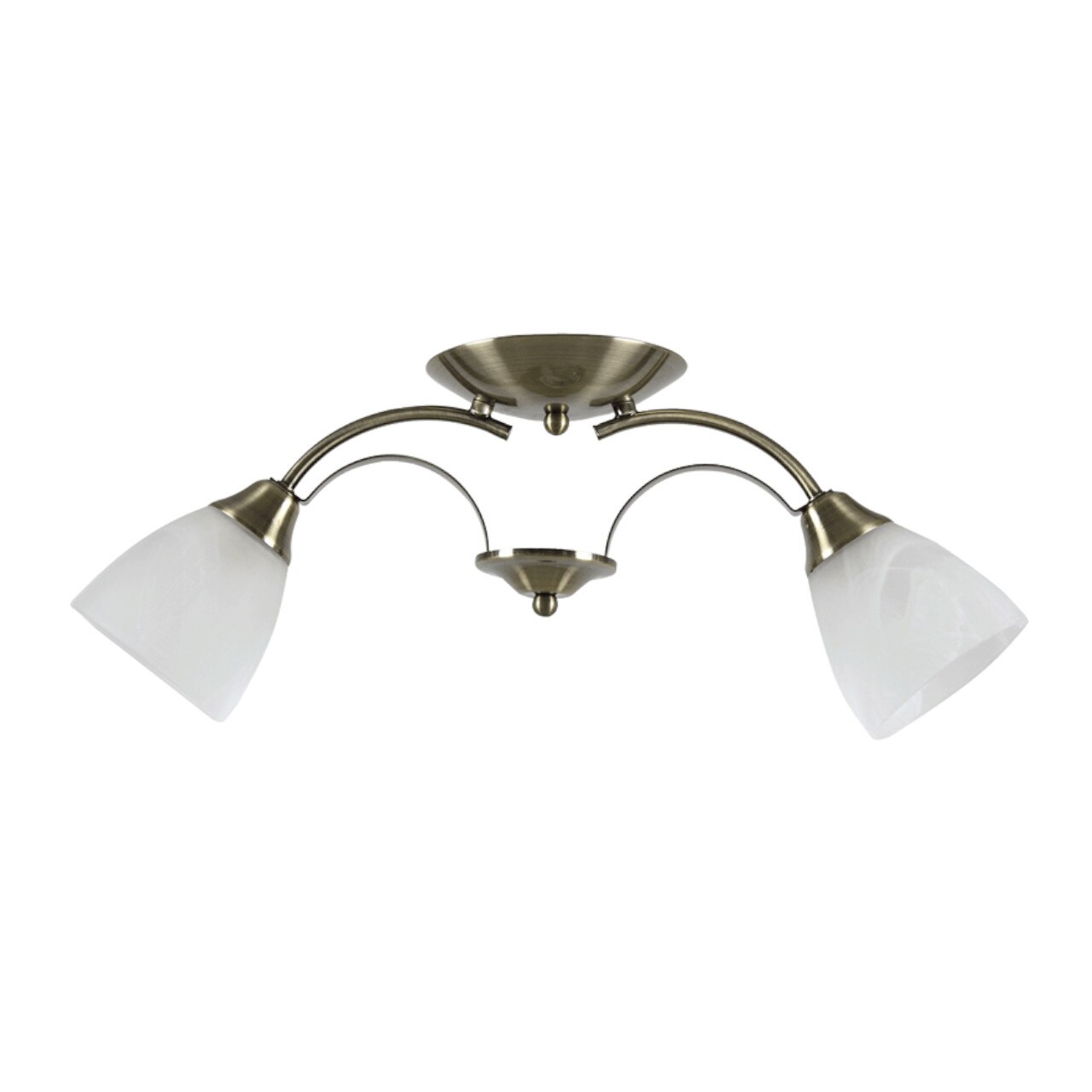 Lustra Interior Erste Ivory 2x60W Max E27 EL0038076 Culoare Alama si Alb