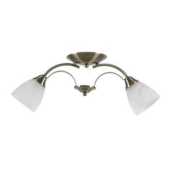 Lustra Interior Erste Ivory 2x60W Max E27 EL0038076 Culoare Alama si Alb Lustra Interior Erste Ivory 2x60W Max E27 EL0038076 Culoare Alama si Alb