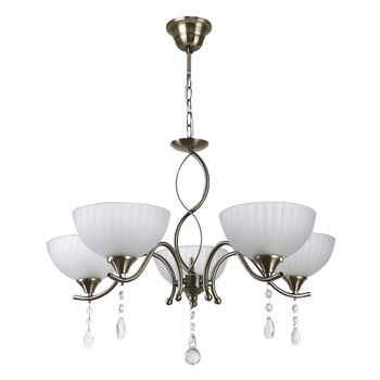 Lustra Interior Erste Luxor 5x60W Max E27 EL0034059 Culoare Alama si Alb Lustra Interior Erste Luxor 5x60W Max E27 EL0034059 Culoare Alama si Alb