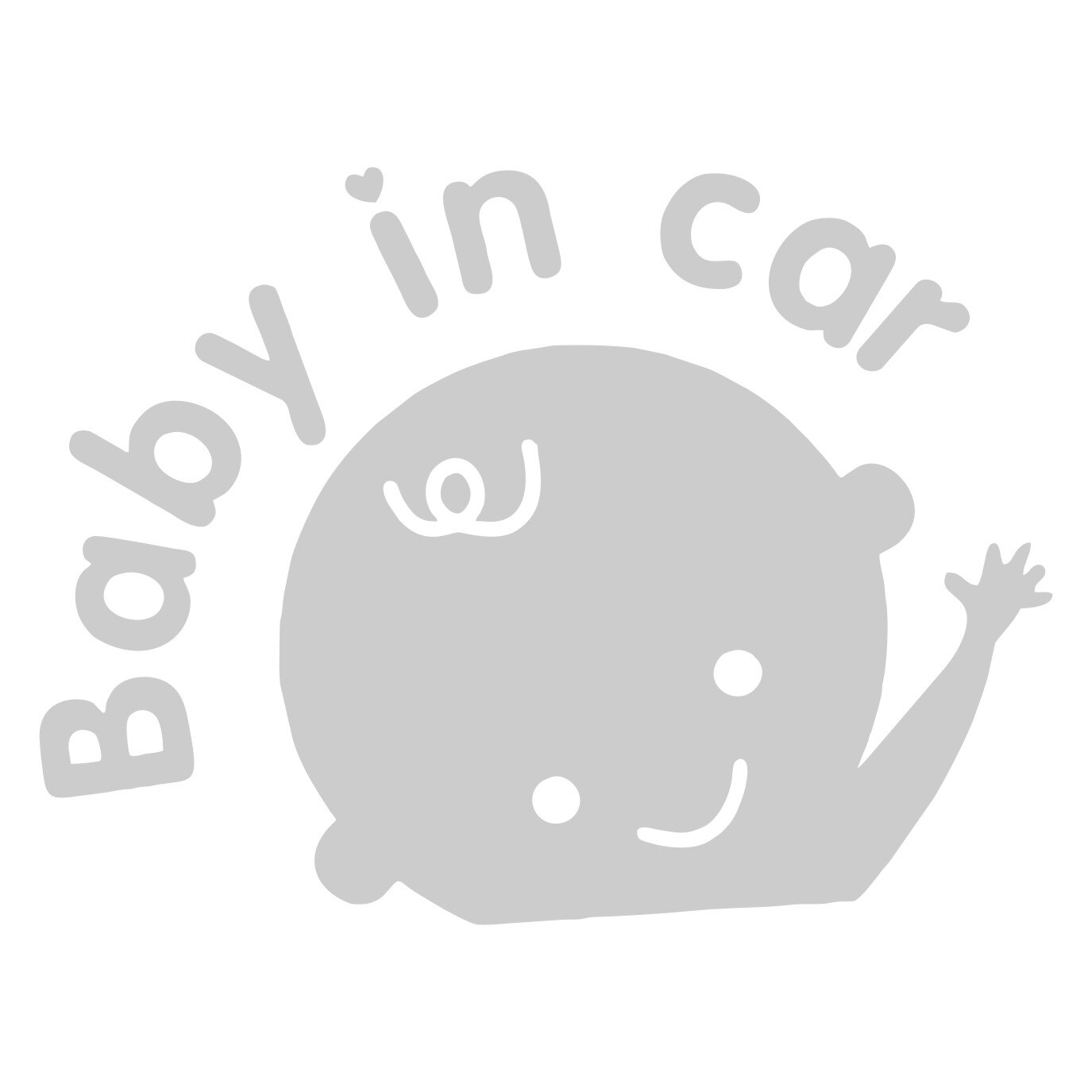 Sticker auto, Baby in car, culoare argintiu