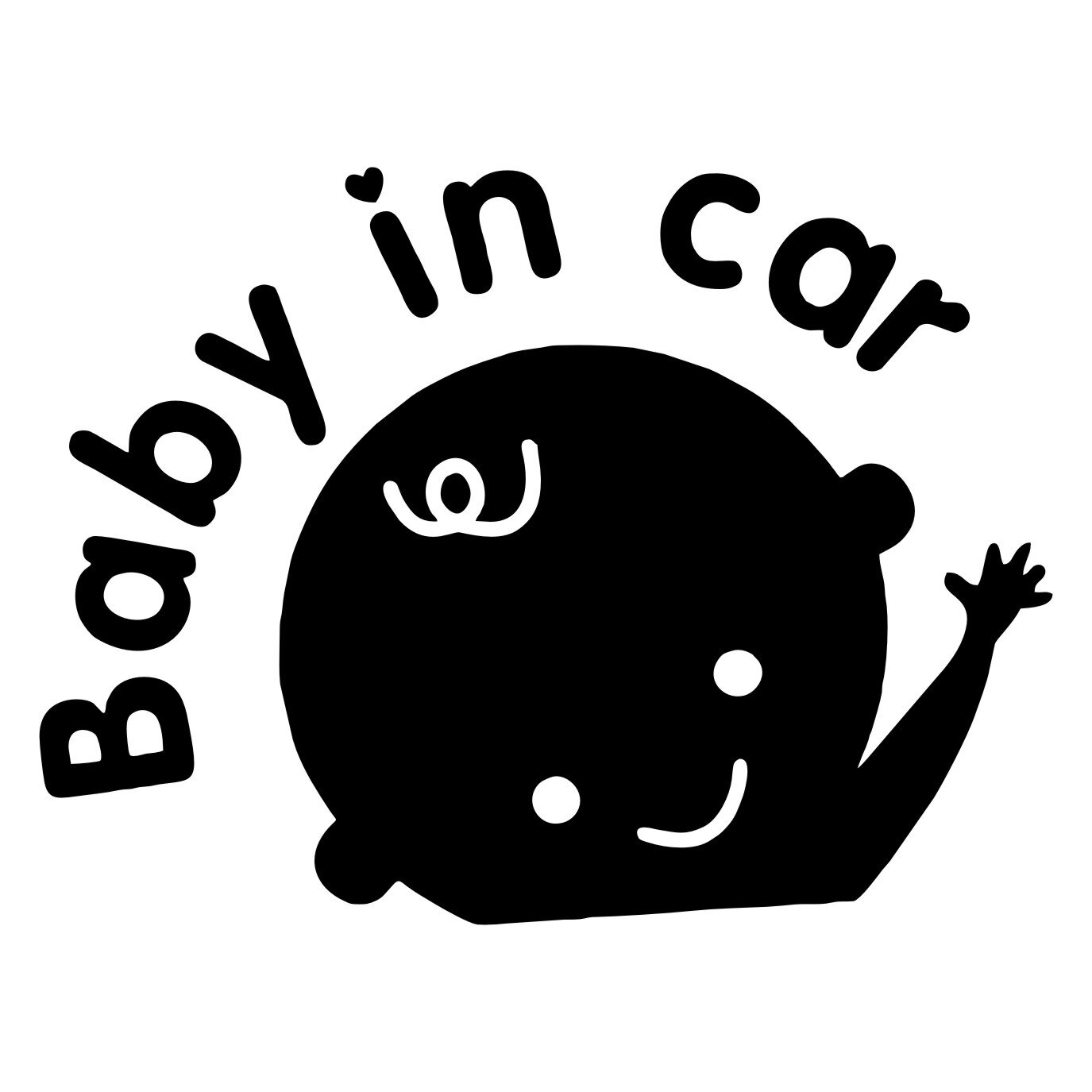 Sticker auto, Baby in car, culoare neagra