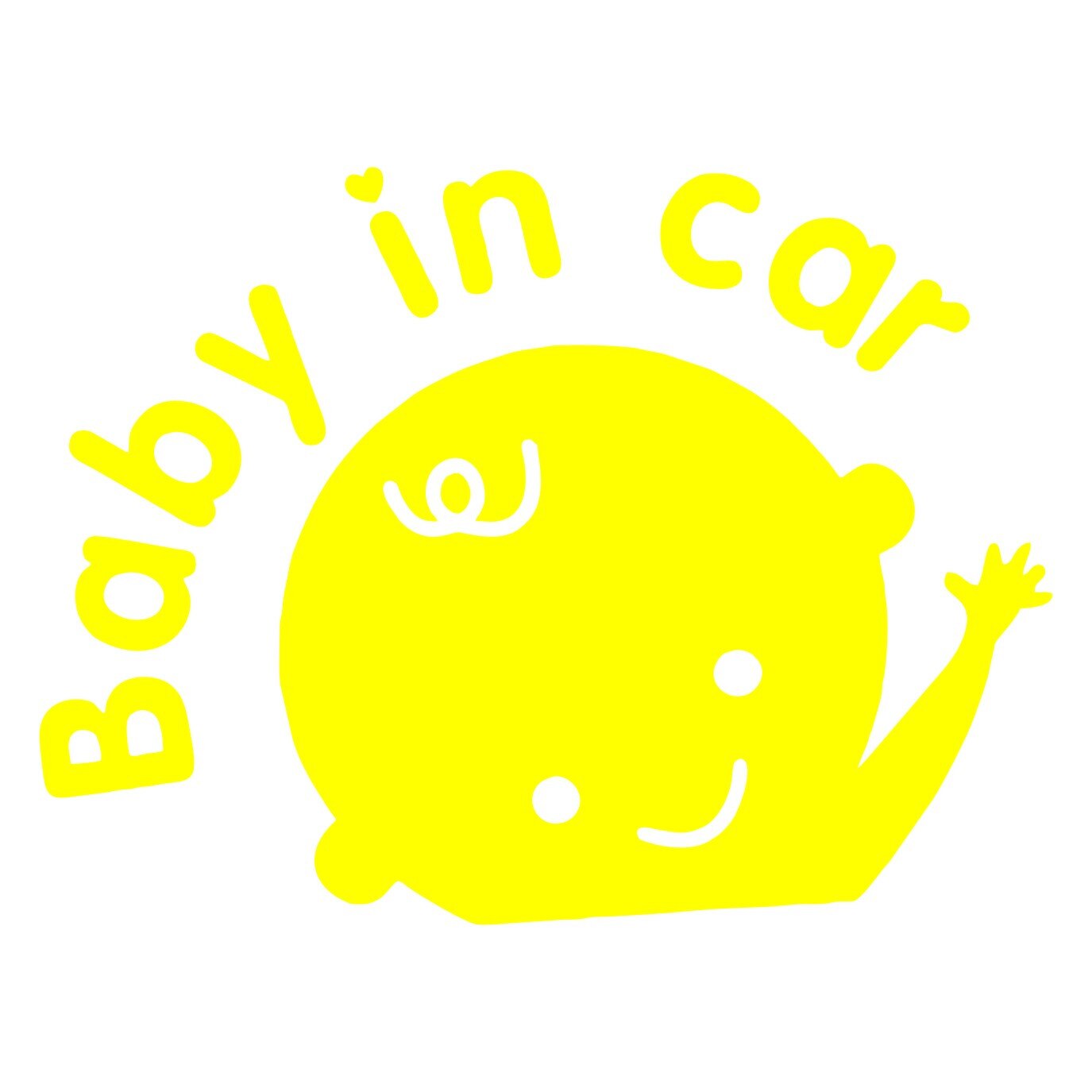 Sticker auto, Baby in car, culoare galbena