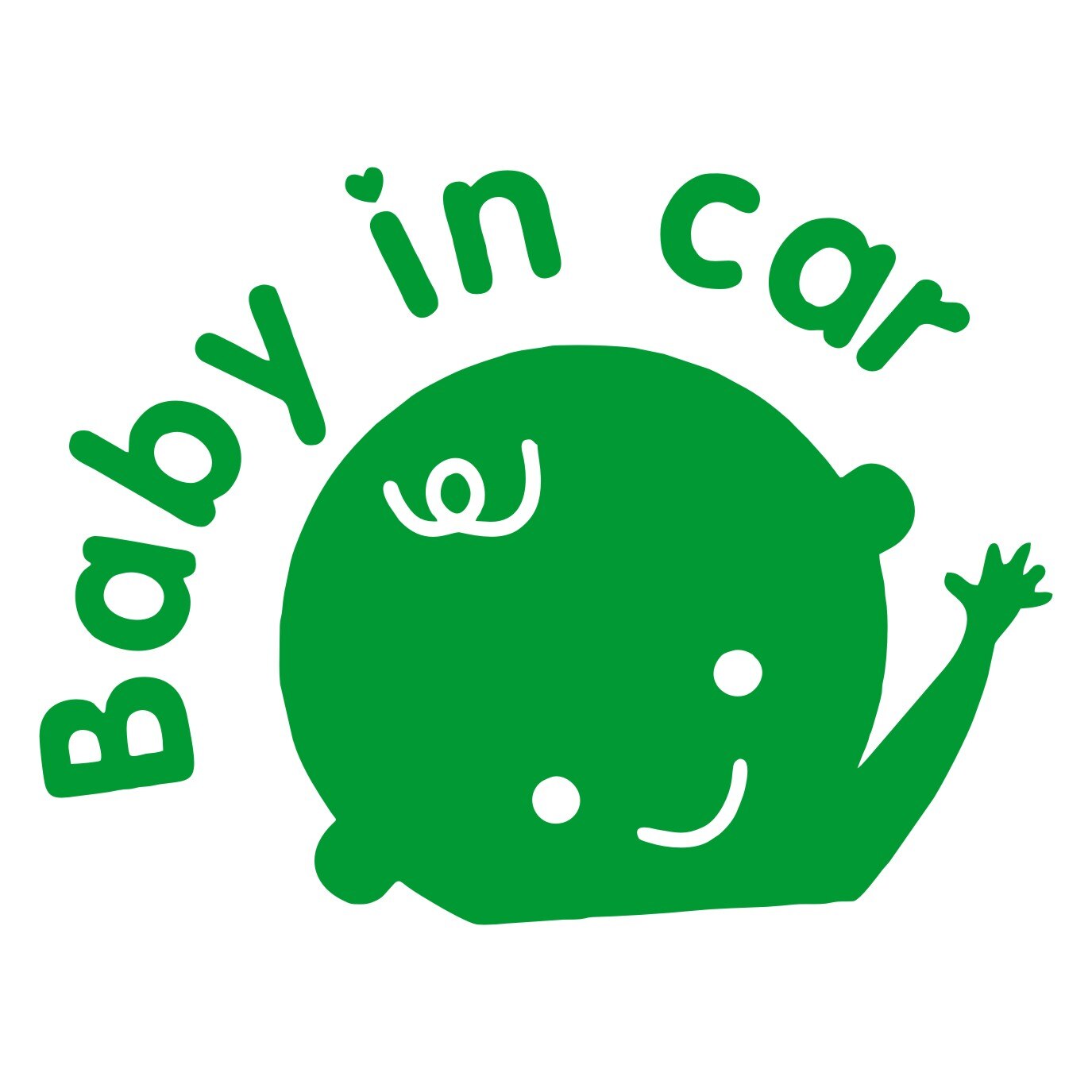 Sticker auto, Baby in car, culoare verde