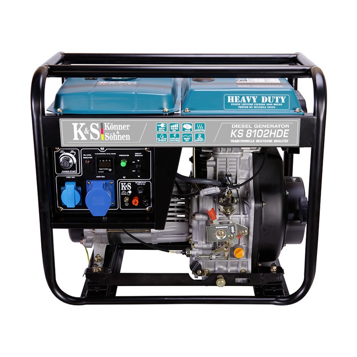 Generator curent profesional Könner&Söhnen KS8102HDE, diesel, 6.5 kW ...