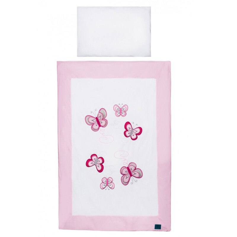 Set lenjerie de pat 3 piese pentru bebelusi Belisima P01-081, Roz