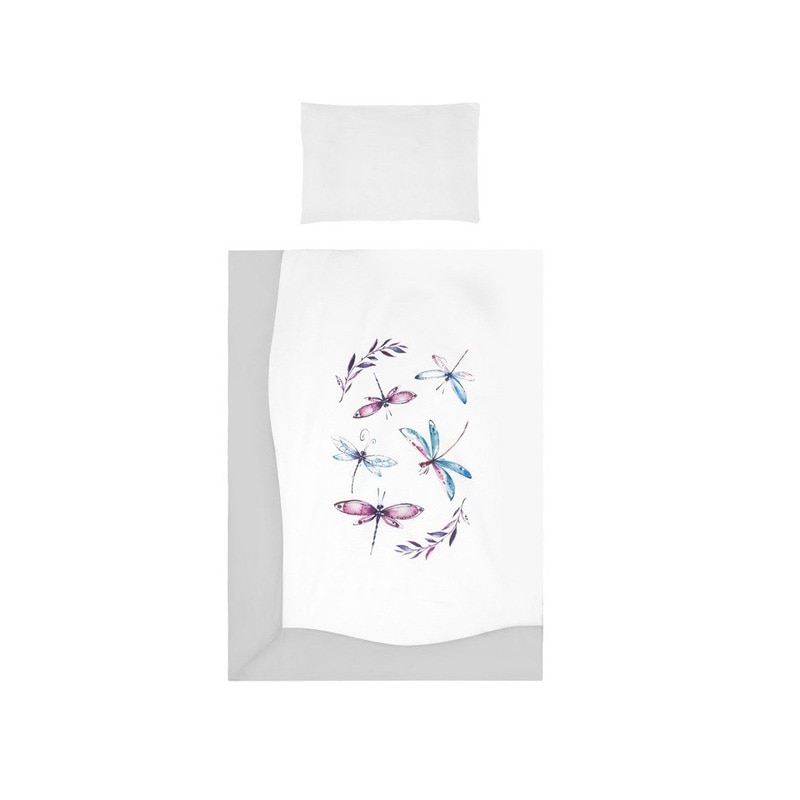 Set lenjerie de pat 5 piese pentru bebelusi Belisima Wazki P01-901, Multicolor