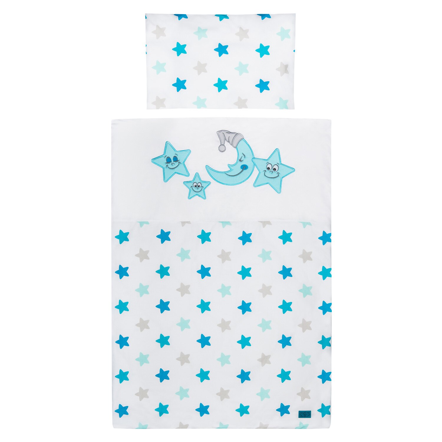 Set lenjerie de pat 5 piese pentru bebelusi Belisima P01-547A, Albastru