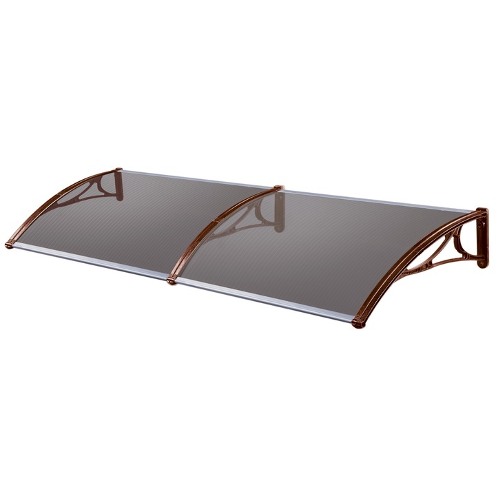 Copertina 180cmx100cm, IZOPOL-1000, policarbonat celular bronz, 3 brate plastic maro PP + GF