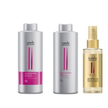 Set Londa Color Radiance pentru par vopsit : Sampon 1000 ml + Balsam 1000ml + Ulei Velvet Oil 100ml Set Londa Color Radiance pentru par vopsit : Sampon 1000 ml + Balsam 1000ml + Ulei Velvet Oil 100ml