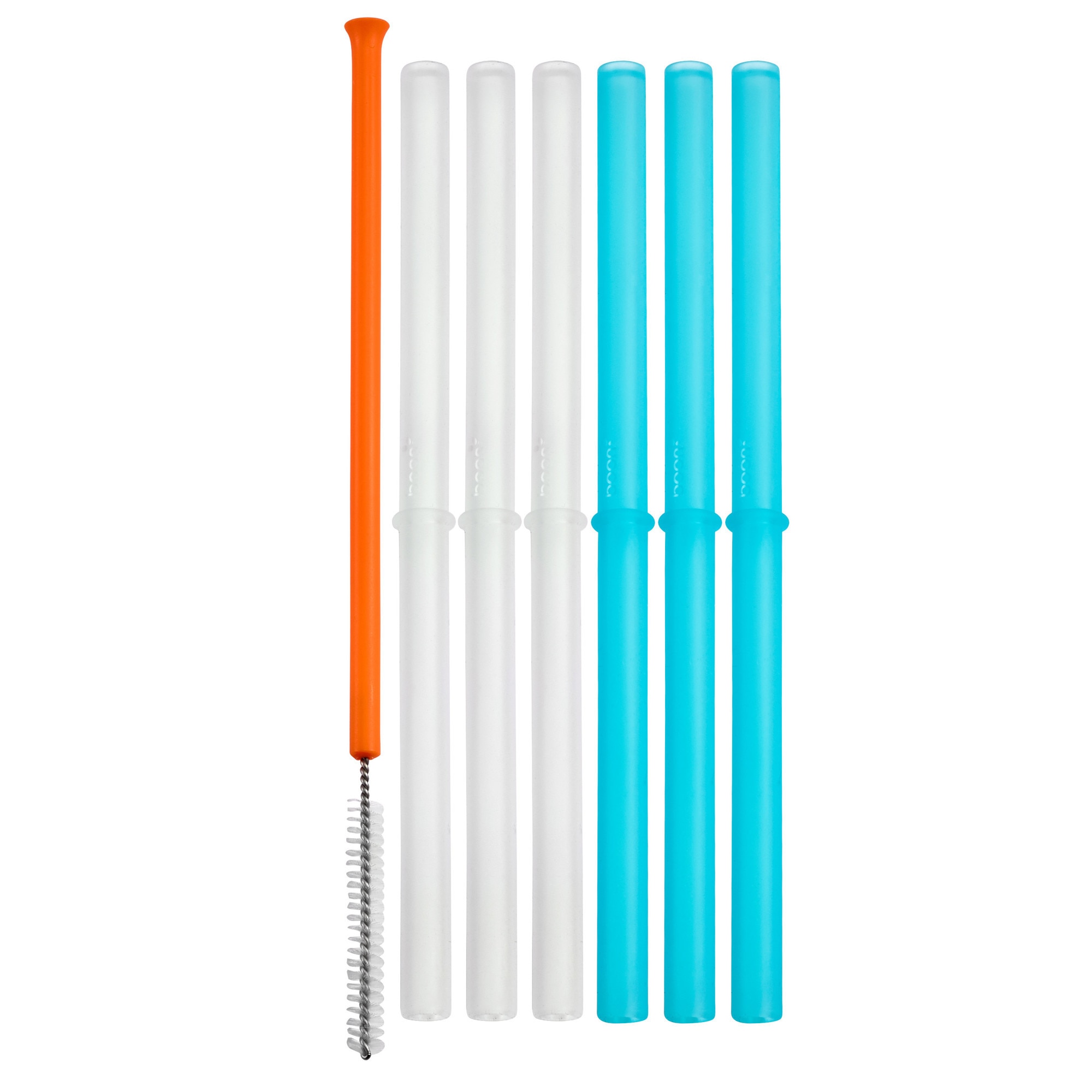 Set Snug straw 6 paie de silicon cu supapa + perie de curatare