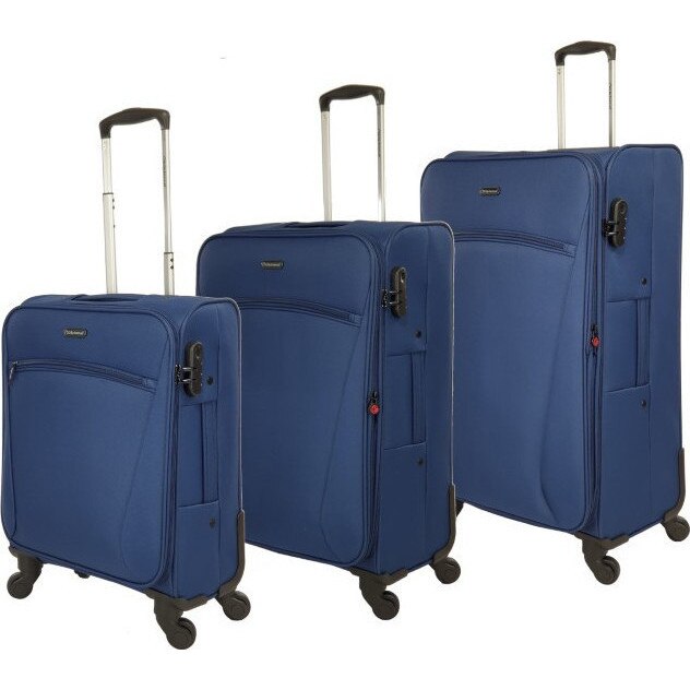 Set Trolere, Extensibile, Poliester, 4 Roti, DIPLOMAT, ZC 614, 3 Piese, Albastru