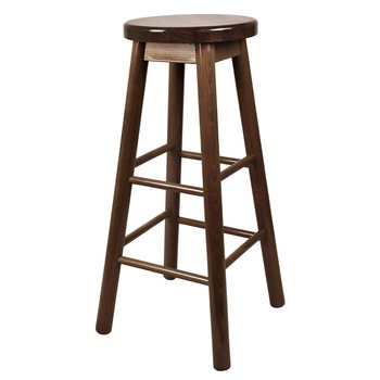 Scaun bar maro, fix, rotund, lemn nuc, 75 cm, pentru interior , ATS , 75 cm , asamblat Scaun bar maro, fix, rotund, lemn nuc, 75 cm, pentru interior , ATS , 75 cm , asamblat