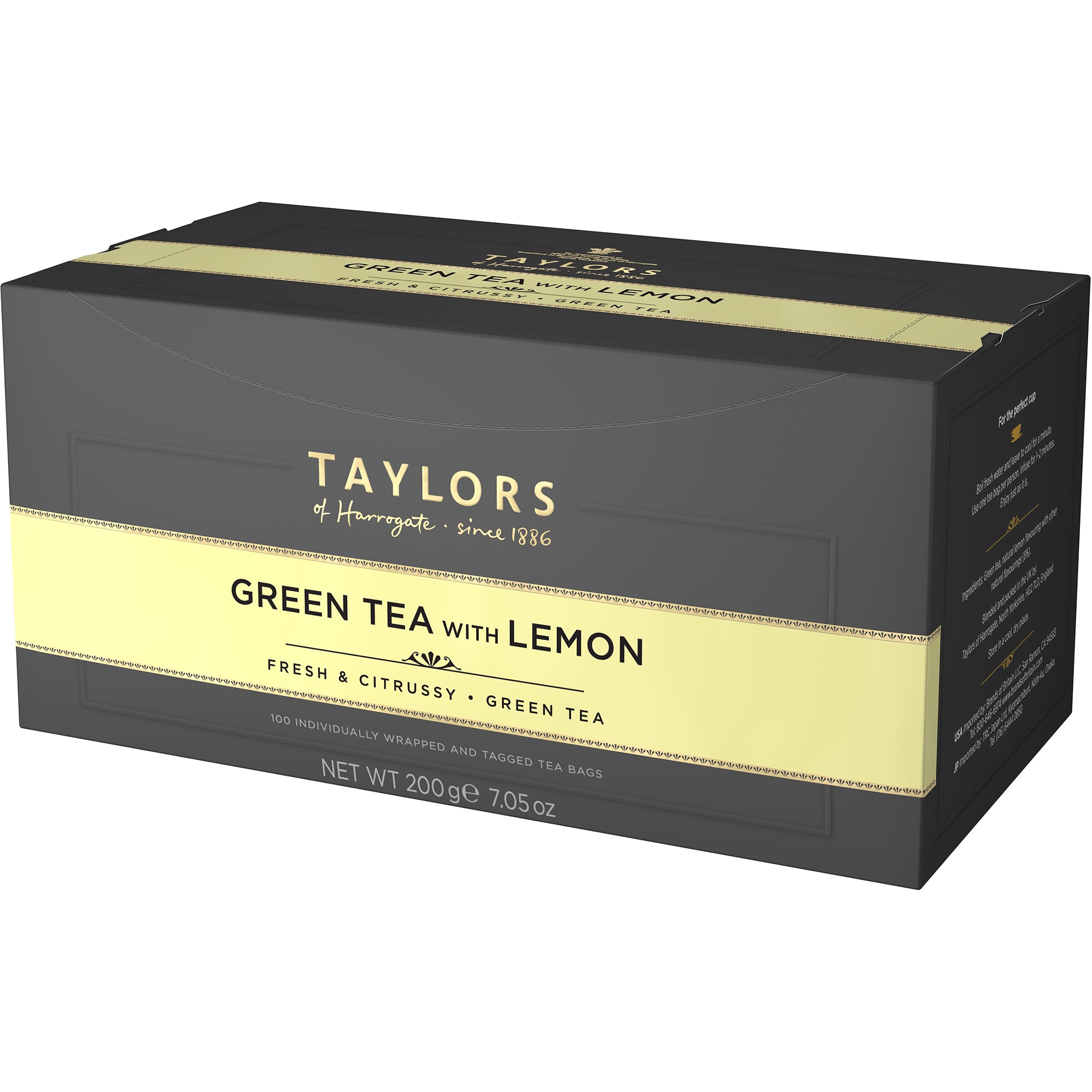 Ceai Verde cu Lamaie, Taylors of Harrogate, 100 pliculete ambalate individual, 200 gr.