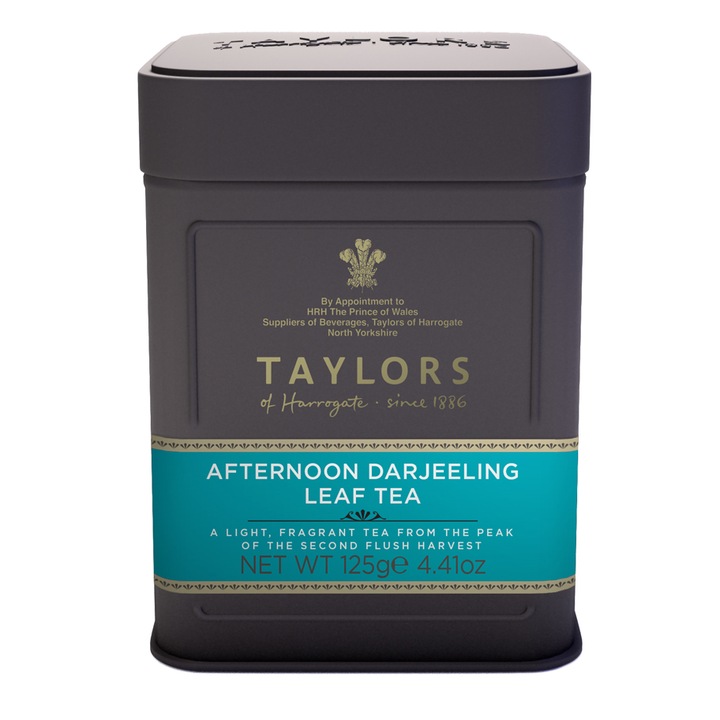 Ceai Negru Afternoon Darjeeling, Taylors of Harrogate, Cutie Metalica, Frunze, 125 gr.