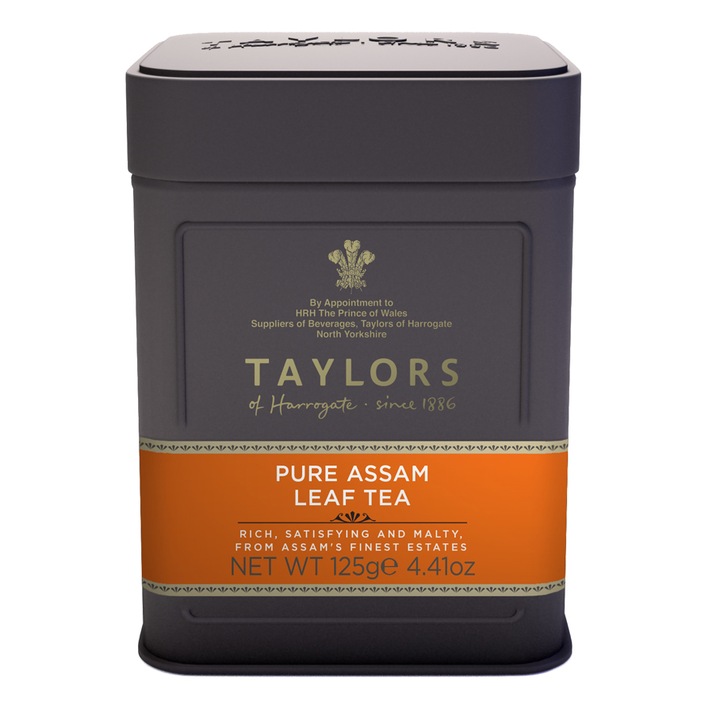 Ceai Negru Pure Assam, Taylors of Harrogate, Cutie Metalica, Frunze, 125 gr.