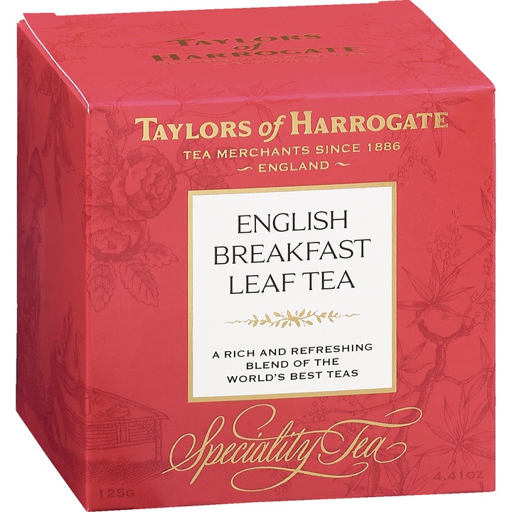Ceai Negru English Breakfast, Taylors of Harrogate, Cutie Carton, Frunze, 125 gr.