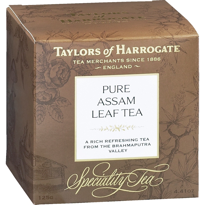 Черен чай Taylors of Harrogate, Pure Assam, Картонена кутия, Листенца, 125 гр.